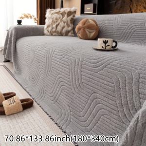 TEMU 소파 커버 - 부드러운 플러시 소파, 반려동물 친화적 원피스 디자인, 모든 소파(섹셔널, 러브시트, 슬리퍼)에 적합, 세탁기 사용 가능한 소파 커버, 아파트, 집들이 선물 - 스크래치 및 얼룩 방지, 소파용 커버, 텍스처 패턴 디자인, 내구성 있는 지퍼 클로저, 장식, 단색 디자인, 고품질 원단, 가구 보호 커버|쇼파|소파|쇼파커버