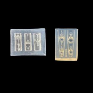 TEMU 2개 세트 우아한 꽃무늬 캔들스틱 & 향수병 실리콘 몰드 - DIY 네일 아트, 3D 조각, 홈 데코용 레진 주조 몰드, 전기 필요 없음, 캔들 만들기 용품, 섬세한 공예