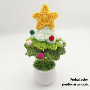 TEMU 1개 수제 크리스마스 트리 분재, 크로셰 소나무 화분 포함 - 홈 데코 & 휴일 선물 아이디어 (크리스마스/발렌타인데이) 할로윈 새해 사무실 책상 장식, 크리스마스 트리, 인공 크리스마스 트리, 플로킹 크리스마스 트리, 연필 크리스마스 트리, 축제 장식, 분재, 수제 장식품, 내구성 있는 장식, 장식용 나무, 계절별 구매자