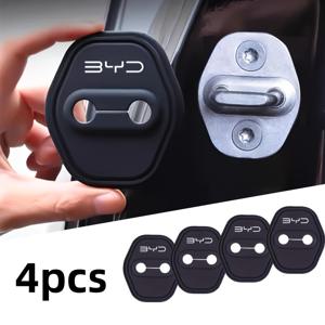 TEMU BYD 차량용 도어 잠금 실리콘 보호 커버 4개 세트 - 충격 흡수 및 소음 감소, 내구성 있는 차량 안전 업그레이드, 현대적인 자동차 액세서리, 왼쪽 설치 가능, 차량 안전 업그레이드, 슬림 디자인, 유연한 보호, BYD 시가울 액세서리, BYD 유안 프로 액세서리, BYD 돌핀 미니 액세서리, 차량 액세서리, BYD 왕 액세서리