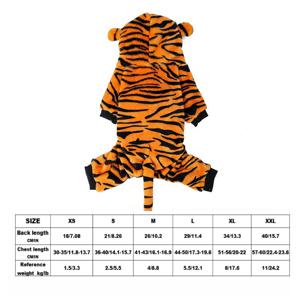 TEMU 고양이 & 소/중형 강아지용 호랑이 코스튬 - 부드러운 플리스 겨울용 방풍 재킷, 호랑이 줄무늬 패턴, 후드 칼라 & 발 포켓 - 귀여운 호랑이 의상, 세탁기 사용 가능 펫 원피스 (핏)