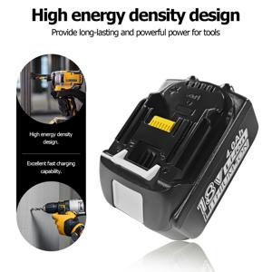 TEMU BL1860B 18V/36V 4.0Ah 고용량 리튬 이온 배터리 (고속 충전 & LED 전원 표시등 포함) - 무선 드릴, 톱, 그라인더 대체품, 공구 호환, 금속/플라스틱 구조