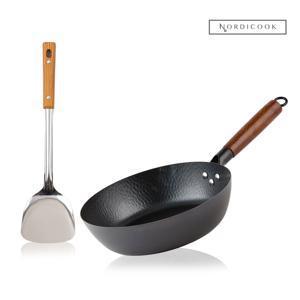 TEMU 노르디쿡 IH 무쇠 궁중팬 28cm + 뒤집개 세트