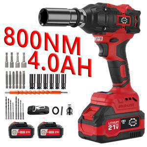 TEMU 【JSMiT】 독일 21V 800Nm 고출력 충전 임팩드릴 세트 전동 임팩 렌치 무단변속 충전 임팩 드릴 렌치 드라이버 전문가형 4.0Ah 배터리 2개 풀세트