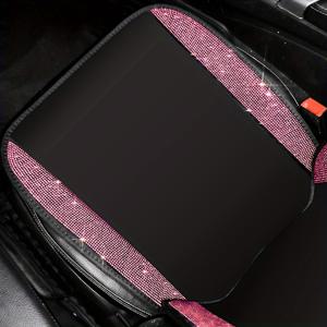 TEMU 반짝이는 핑크 라인스톤 카시트 쿠션 - 글리터 장식 폴리에스터 소재, 가볍고 스타일리시한 여성용 인테리어 액세서리, 타원형, 여름에 완벽한 차량 시트 강화 | 여성스러운 터치 데코 | 시퀸 디테일, 카시트, 크리스마스 선물