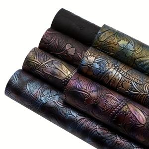 TEMU 7피스 잠자리 인조 가죽 세트 - 7.87x12.99인치 그라데이션 메탈릭 시트, DIY 공예, 귀걸이, 가방 및 액세서리, 잠자리 주얼리용