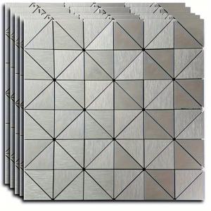 TEMU 10개 3D 자체 접착 기하학적 그리드 벽 스티커 - 방수 및 방습, 고온 저항 메탈릭 마감, 욕실/주방/거실용 캐비닛 - 매트 멀티서피스 장식 필름 (블랙/브라운/베이지), 현대적인 벽 예술, 수분 저항 스티커, 고온 저항