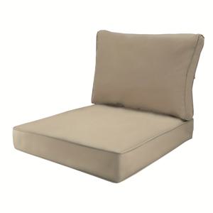 TEMU 2개 세트 (1세트) 야외용 딥 시트 쿠션 세트, 파티오 가구용 교체용 패티오 의자 쿠션, 색상이 바래지 않는, 의자, 소파, 쿠션용 딥 시트 바닥 및 백 쿠션 (1개 시트 쿠션과 1개 백 쿠션)