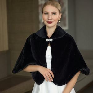 TEMU 스타일리시 여성용 퍼포먼스 파티 아웃팅 대형 사이즈 인조 풀 플러쉬 숄