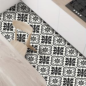 TEMU 오픈 12개 블랙 앤 화이트 모로코 스타일 패턴 네 코너 바닥 스티커, 자체 접착식 탈착 가능한 홈 데코 스티커, 침실 주방 거실 발코니 욕실 등에 적합, 두 가지 사이즈 제공 7.87인치/11.81인치