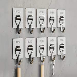 TEMU 10/15개 무봉제 접착 후크, 못이나 나사 없는 액자 걸이, 타일 벽걸이, 헤비듀티 벽걸이 세트, 다양한 스타일, 다양한 표면 호환, 후크, 벽 장착,노드릴 행잉,원활한 디자인,현대적인 후크,강력한 고정력,내구성 있는 접착제,접착식 마운트,임차인,갤러리 설치자