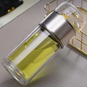 TEMU 1pc 고급 이중층 차 분리 컵 유리 컵 투명 차 제조 컵 필터 휴대용 물 컵 남성 및 여성 이중층 절연 차 분리 컵 남성 및 여성 차 제조 컵 고급 꽃 차 유리 컵