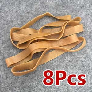 TEMU 8-팩 대형 노란색 신축성 고무 밴드, 9.4인치 내구성 있는 탄성 라텍스 링, 학교 사무실 문구 포장 용품을 위한 고탄성 고무 끈, 합성 고무 재질