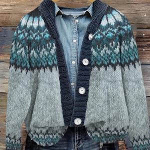 TEMU 여성용 우아한 후드 가디건 재킷 - 컬러 블록 디자인의 부드럽고 두꺼운 겨울 코트, 버튼 앞면 클로저, 긴 소매, 러플 헴 - 올 시즌 캐주얼