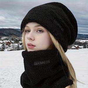 TEMU 가을/겨울용 기모 안감 따뜻한 귀 보호 야외 사이클링 헤어밴드 & 넥 스카프 커플 세트, 크리스마스 선물로 최고, 추수감사절에 완벽