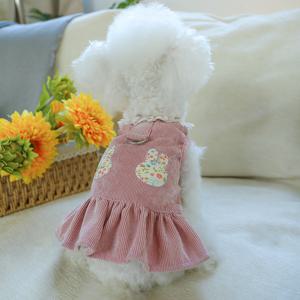 TEMU 1pc 드레스 강아지 의상 - 슬리브리스 니트 원단 반려동물 스커트, 스냅 버튼 잠금 장치, 손세탁 가능, 소형견용 - 봄, 가을, 겨울 산책 및 옷 입기에 이상적|강아지옷