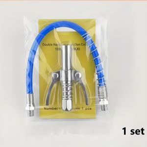 TEMU 고압 10,000 Psi 그리스 건 커플러, 퀵 릴리스 및 강력한 잠금 장치 - 싱글 핸들 디자인, Zerk 피팅 클리너 포함, 자동차 인젝터 및 윤활 노즐용 모든 어댑터와 호환 가능
