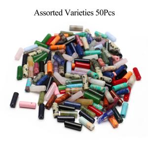 TEMU 50개, 미니 천연석 실린더 비즈 구멍, 스타일 다색 느슨한 비즈, 1.3×0.45cm, DIY 여성 남성 목걸이 팔찌 족쇄 장식 액세서리, 주얼리 만들기에서 창의력을 발휘 - 독특한 새해 크리스마스 선물 공예 바느질, 가장 저렴한 품목 제공|남자목걸이