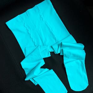 TEMU 아이스 블루 벨벳 팬티후즈, 고탄성 슬리밍 컴포트 피트, 넓은 모양의 니트 소재, 폴리에스터 88%, 엘라스탄 12%, 여성용 단색 호시리