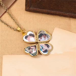 TEMU 남성용 4-사진 하트 펜던트 목걸이 - 골든톤 디자인과 개인화된 사진 상자, 맞춤형 선물, 기념일 및 특별한 날을 위한 내구성 있는 체인 주얼리, 고품질 포토스피어|남자목걸이|은목걸이