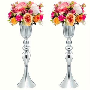 TEMU 2개 금속 꽃병 스탠드, 식탁, 파티, 결혼식 장식용 다용도 장식품