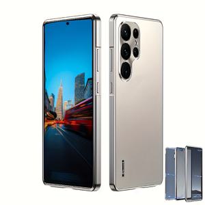 TEMU 삼성 갤럭시 S25 S24 울트라 폰 케이스 2-in-1 금속 자석 방지 낙하 백 커버, 새 항공 알루미늄 합금 매트 초슬림 (스크린 보호기 증정)