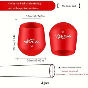 TEMU 4개 실리콘 낚시대 스토퍼 슬리브 - 혼합 색상, 안전한 핸들 그립, 엉킴 방지, 내구성 강화 및 가벼운 무게의 다양한 낚시대용 액세서리, 대형 낚시대 팁 보호 | 생동감 넘치는 낚시 슬리브 | 튼튼한 낚시 장비