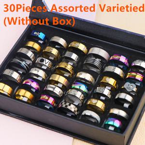 TEMU 30pcs 패션 클래식 간단한 스타일 러브 드롭 오일 컬러풀 스테인레스 스틸 반지 여성과 남성용, 일상 파티 선물 보석 상자 없음, 남성과 여성 모두에게 적합