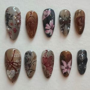 TEMU 전통적인 손수 만든 10개 세트의 나일, 고전적이고 우아한, 달콤한 꽃, 귀여운 나비, 똑똑한 해면동물, 달콤한 하트, 진주와 , 모든 여성을 위한 적합한 의상으로 매일 착용할 수 있습니다.