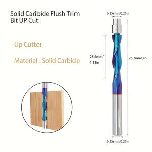 TEMU 1pc 스피럴 플러시 트림 비트 세트, 1/4