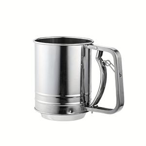 TEMU 손잡이가 있는 1개 스테인리스 스틸 방청 자체 서빙 밀가루 체 - 베이킹 및 조리용 내구성 있는 체, 혼합, 페이스트리 반죽, 건조 재료용 - 홈 베이커를 위한 주방 도구