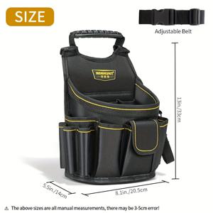 TEMU 전문가용 전기공 도구 파우치, 옥스포드 천 벨트 도구 가방, 남성용 탈착식 조절 가능 도구 벨트, 목수 및 건설 작업용 벨트