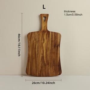 TEMU 나무 손잡이가 있는 절단판 - 울트라-딥 양면 디자인, 내구성 있고 쉽게 청소할 수 있는 표면으로 치즈, 고기, 야채, 과일 사용 가능 - 식품 안전 주방 및 서빙 트레이로 홈 쿠킹 및 엔터테인먼트용