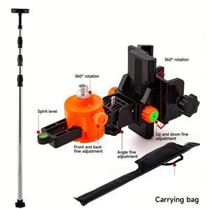 TEMU 모든 수평계 기기와 호환 가능한 조절 가능 연장 폴이 있는 11.48피트/3.5미터 레벨링 로드, 내구성 있는 스테인리스 스틸로 제작된 모든 액세서리 포함, 사용하기 쉽고 신뢰할 수 있음