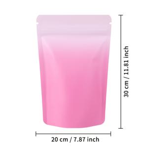 TEMU 50개 세트 오므레 그라데이션 자립 가방, 양면 매트 핏, 방습 방수 플라스틱 포장, 두꺼운 알루미늄 포일 라인, 조명 차단 지퍼 가방, 곡물, 비즈, 보석, 선물, 판타지 주제, 노란색에서 파란색으로의 컬러 블록|방수가방