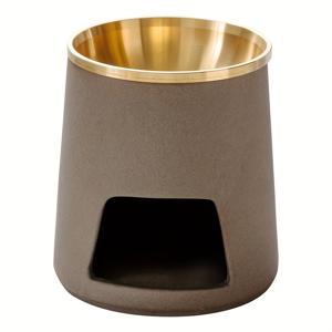 TEMU 세라믹 향로와 구리 포트 - 에센셜 오일, 로우 인센스, 왁스 펠렛, 드라이 버닝용 다목적 향로, 전기 불필요, 홈 데코 (할로윈, 크리스마스, 추수감사절)