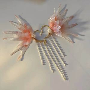 TEMU 물고기 공주 요정 귀 끈, 뾰족한 물 요정 귀핀으로 장식되어 있습니다. 세심한 수제 공예 기술로 디자인된 요정으로 감싸진 귀 액세서리, 파티 의상 및 야외 의상에 완벽합니다.