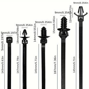 TEMU 160개 자동차 와이어 하네스 고정용 나일론 케이블 타이, 자동차 전선 클램프, 자동차 벨로우 정리 클램프