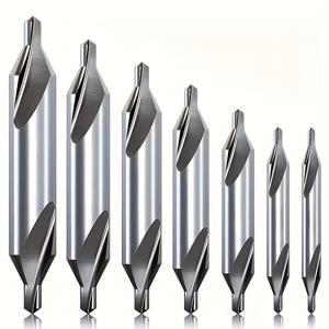 TEMU 7pcs 고속 강철 센터 드릴 비트 세트, 60도 각도 라텍스 금속 공작 부트 도구 키트, 금속 공작용을 위한 정밀 기계加工 - 7pcs 세트, 금속 공작 도구|세련된 비트 디자인|정밀 기계加工 비트