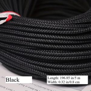 TEMU 5미터 PU 가죽 꼬임 코드 3-10mm 원형 로프 DIY 주얼리 만들기 키체인 팔찌 공예용 소품