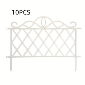 TEMU PMJ 10개 빈티지 블랙 그리드 플라스틱 정원 펜슬 패널 - 내구성 강한 야외 프라이버시 스크린, 잔디밭 & 화단용, 도구 없이 쉬운 설치, 외부 울타리, 장식용 펜슬, 견고한 구조, 무도구 설치, 주택 소유자용