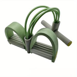 TEMU 새로운 컬러블록 풋페달 저항 밴드, 푸시업 트레이닝용 4튜브 요가 보조 풀업 로프, 다리 스트레칭 스트랩, 요가 페달 핸드 저항 밴드 탄성 코드 복부 및 팔 피트니스 장비