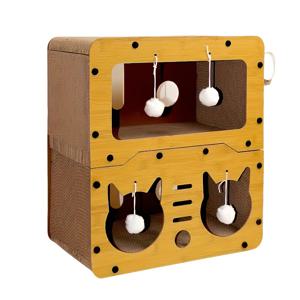 TEMU 고양이 스크래치 포스트 수직형 고양이 침대 여름 쿨링 일체형 대형 더블 레이어 고양이 빌라 내구성 강한 털빠짐 없는 고양이 스크래치 보드