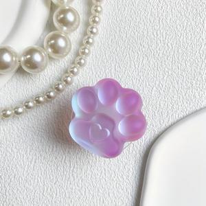 TEMU 컬러풀 레이저 폰 스탠드 데스크탑 접착 쿠션 고양이 발바닥 디자인 360° 회전 링 클립 휴대용 분리형 홀더 세련된 모바일 액세서리