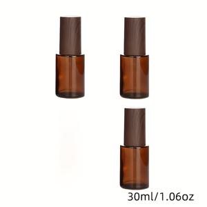 TEMU 3개입 1.06oz(30ml) 호박색 유리 로션 병, 블랙 펌프 디스펜서 - 페이스 크림, 로션, 샴푸 및 바디워시 분배용 - 프탈레이트 프리, 무취, 여행용 디스펜서