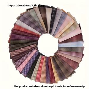 TEMU 10개 레트로 스타일 패브릭, 수제 DIY 패치워크 소재 - 홈 데코 프로젝트용 (소파 커버, 쿠션, 테이블보 등)