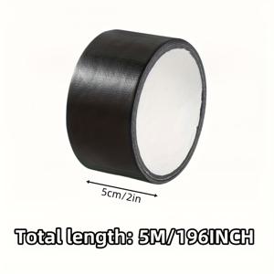 TEMU 4계절 고점도 블랙 패브릭 수리 테이프, 전기 스쿠터 및 카펫용 - 내구성 있는 접착제로 구멍과 균열 보수 가능, 흰색 접착층으로 간편 적용