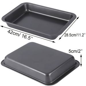 TEMU 오븐용 베이킹 시트 트레이 쿠키 시트 팬, 더 넓은 그립의 논스틱 베이크웨어 세트, 하프/젤리 롤/쿼터 비독성 및 쉬운 청소 - 다크 그레이