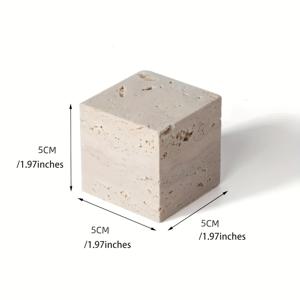 TEMU 우아한 자연 트라베르틴 보석 홀더 및 베이지 화장품 트레이 - 귀걸이, 반지, 목걸이용 비눗방울 마블 큐브 디스플레이 - 가정 사무실, 책걸이, 문 막기 및 와비 사비 선반 장식, 보석 정리함 보관, 다듬은 마무리