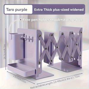 TEMU 6pcs 접이식 철제 책장 세트 - 연필 홀더, 후크 & 수납 케이스 포함, 사무실 및 홈 데코용 책꽂이|책상|책꽂이|필통